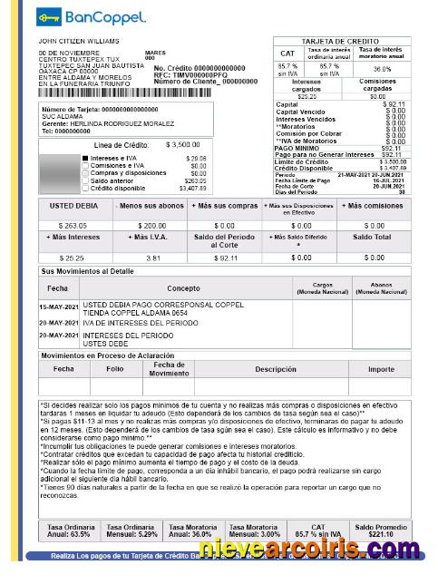 Mexico BanCoppel account st